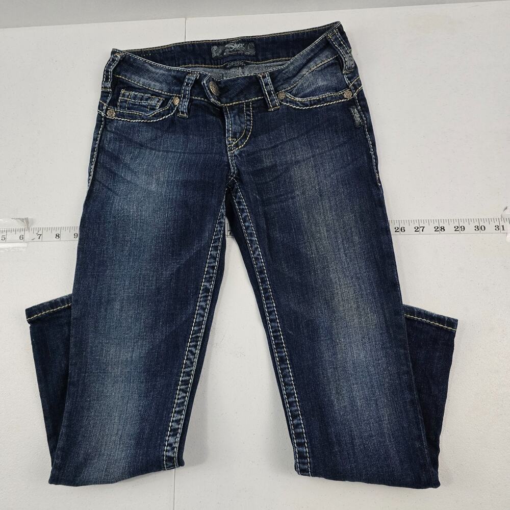 Silver jeans tuesday 16 1/2 capri denim‎ womens w26 medium wash 5898